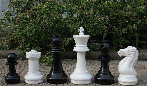 XXL Großschach-Set - Gartenschach bis 41 cm - 1-teilig - UV-geschützt - Schachspiel XXL