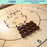 Crokinole - Original 69x69cm - mit Tasche - Kanadisches Strategiespiel - Komplett