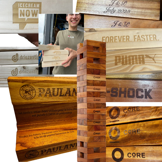 Personalisierte logo Jenga XL Custom Stapelturm - B2B - Profi