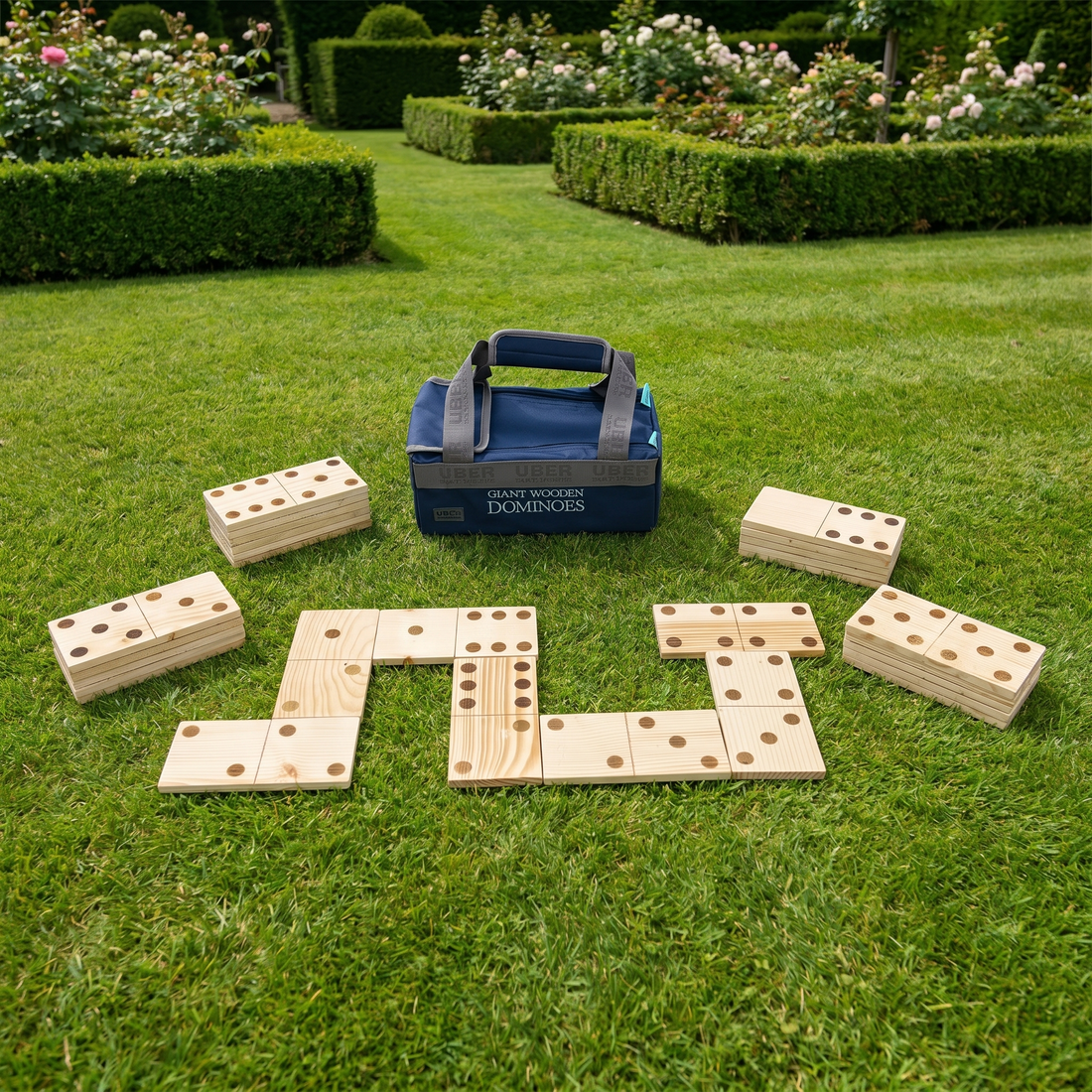 Mega Dominos aus Holz - Made in Indien - in Tragetasche