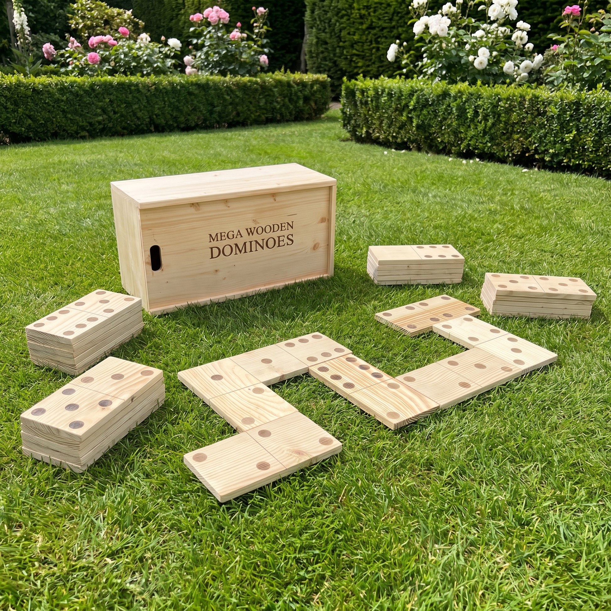 XXL Domino aus Holz – 28 Steine, 25 cm