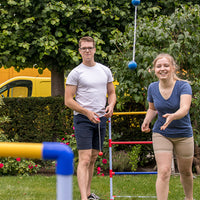 Doppel Leitergolf - Spiel Set Blau-Rot echte GolfBolas  in der Tasche