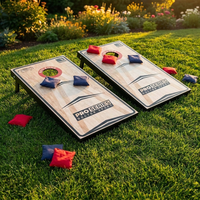 Profi Cornhole Pro Series - 120 x 60cm Set mit 8 Bean Bags und Tragetasche - Red Zone - Superspiel