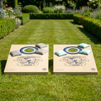 World Cornhole League – 90x60 cm großes Doppelbrett-Set - 100% Holz - 16 super Bean Bags - Profi