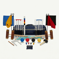 Championship Croquet Set - 4 Spieler - England Original Krocket Spiel - Crockett made in Indien