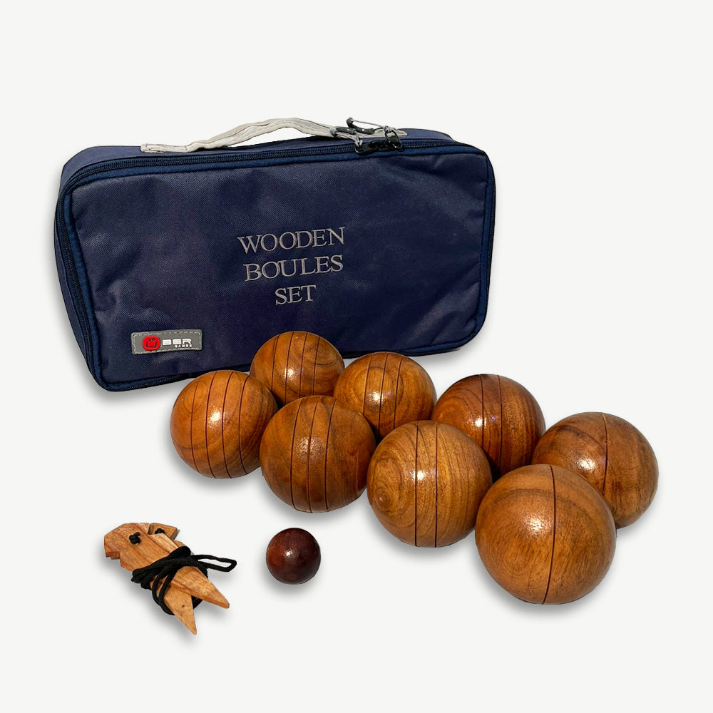 Holzern Boules Set - Jeu De Boules - In luxus Canvas Tasche - Indien Hartholz